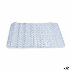 NEW Szőnyeg a fürdőszobába Zsinórozott átlátszó PVC (0,03 x 50 x 50 cm) (12 db)