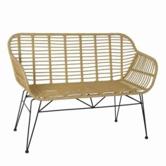 NEW DKD Home Decor Kerti kanapé Fém szintetikus rattan rattan (116 x 55 x 83 cm)