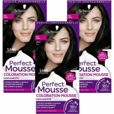 NEW Hajfesték ammónia nélkül Schwarzkopf Perfect Nº 200 Mousse 3 darab