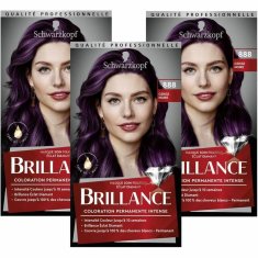 NEW Schwarzkopf Brillance Nº 888 Cherry Black 3 db.