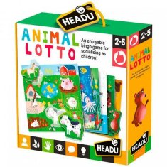 NEW Oktató készlet gyerekeknek HEADU Animal Lotto Bingo angol