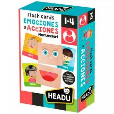 NEW Oktatási készlet gyerekeknek HEADU Flash Cards Emociones y Acciones spanyol