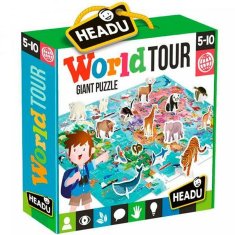 NEW HEADU World Tour Giant Puzzle Állatok 3D 108 darabos óriás puzzle