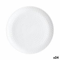 NEW Farfurie Întinsă Luminarc Pampille fehér üveg (25 cm) (24 db)