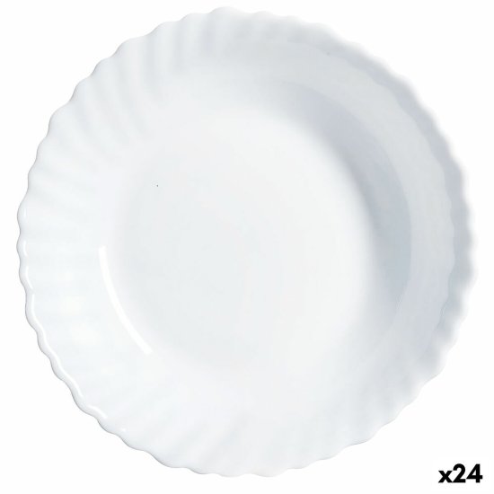 NEW Desszertes tál Luminarc Feston Fehér üveg (Ø 18,5 cm) (24 db)