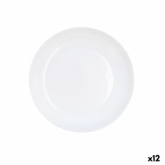 NEW Farfurie Întinsă Luminarc Friends Time Fehér üveg (Ø 21 cm) (12 db)