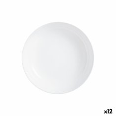 NEW Farfurie Întinsă Luminarc Friends Time Fehér üveg (Ø 17 cm) (12 db)