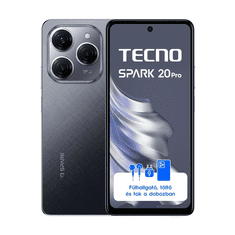 Tecno Spark 20 Pro 6,78" LTE 8/256GB DualSIM Moonlit Black okostelefon (10049551)