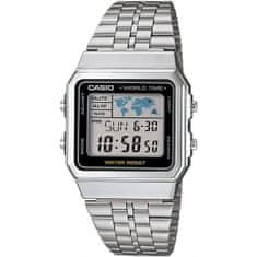 NEW Casio VINTAGE fekete ezüst (Ø 34 mm) unisex óra