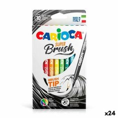 NEW Carioca Super Brush Marker készlet színes 10 darab (24 db)