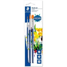 NEW Staedtler 3 db ecset Fa szintetikus szálas ecset