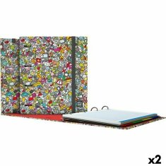 NEW Grafoplas Carpebook ikonok színes A4-es gyűrűs iratgyűjtő (2 db)