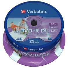 NEW DVD-R Verbatim 25 db 8,5 GB 8x