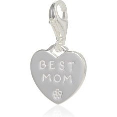 NEW Charm nőknek Thomas Sabo Best Mom 0821-001-12 Heart Silver (Felújított termékek C)