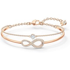 NEW Női Swarovski Infinity Crystals karkötő arany rózsaszín karkötő (Felújított termék B)