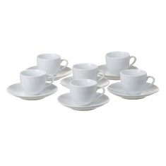 NEW Csésze és csészealj készlet 6,2 x 6,2 x 5 cm Porcelán 6 db