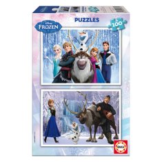 NEW 2 darabos fagyasztott kirakós készlet Educa Frozen Frozen 100 Pieces