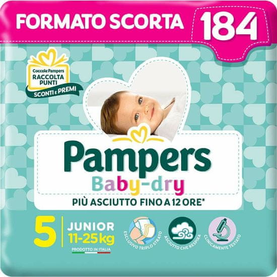 NEW Pampers Baby Dry Junior (5. méret) (11-25 kg) (Felújított termék B)