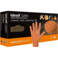 NEW Ideall Grip+ eldobható kesztyű narancssárga (XL méret) nitril (50 uds) (Felújított A+ termékek)