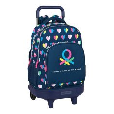 NEW Benetton Corazones iskolai hátizsák kerekekkel Színes Navy (33 x 45 x 22 cm)