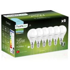 LUMILED 6x LED izzó E14 P40 2.5W = 25W 249lm 6500K Hideg fehér 180°