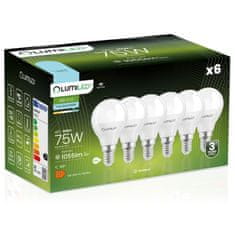 LUMILED 6x LED izzó E14 P40 10W = 75W 1055lm 6500K Hideg fehér 180°