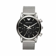 NEW Férfi Emporio Armani LUIGI fekete ezüst (Ø 40 mm)