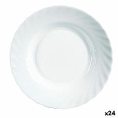 NEW Mélytányér Luminarc Trianon fehér üveg (ø 22,5 cm) (24 db)