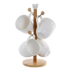 NEW DKD Home Decor Fehér bambusz porcelán (350 ml) (5 db)