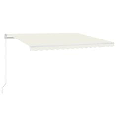 Vidaxl krémszínű kézzel kihúzható LED-es napellenző 400 x 350 cm 3068982