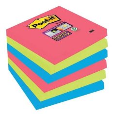 NEW Post-it Super Sticky színes 76 x 76 mm-es öntapadós jegyzetlapok 6 db