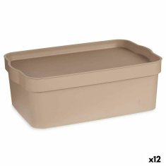 NEW Többcélú doboz bézs színű műanyag 6 L (21 x 11 x 32 cm) (12 db)