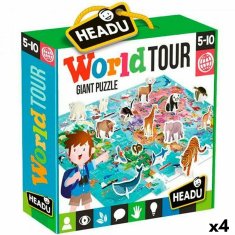 NEW HEADU World Tour Giant Puzzle Animals 3D (4 darab) (108 darab)