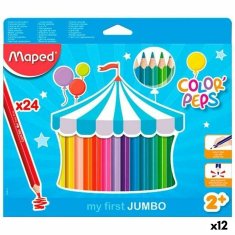 NEW Maped Jumbo színes zsírkréták' Peps Színes 24 darab (12 db)