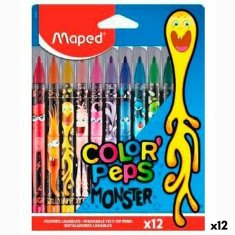 NEW Térképes filctoll készlet Colour' Peps Színes 12 darab (12 db)