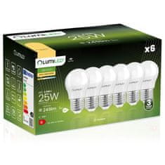 LUMILED 6x LED izzó E27 P40 2.5W = 25W 249lm 3000K Meleg fehér 180°