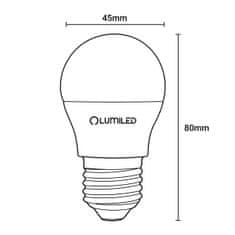 LUMILED 6x LED izzó E27 P40 8W = 60W 806lm 3000K Meleg fehér 180°