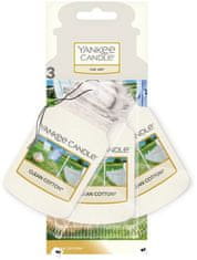 Yankee Candle Yankee Candle 3 ks visačka do auta Clean Cotton