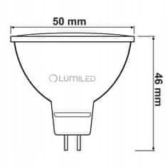 LUMILED 10x LED izzó GU5.3 MR16 8W = 80W 720lm 3000K Meleg fehér 120° 12V