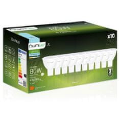 LUMILED 10x LED izzó GU5.3 MR16 8W = 80W 720lm 6500K Hideg fehér 180° 12V