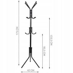 Northix Álló ruhafogas 170 cm - Fekete 