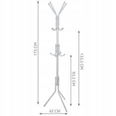 Northix Álló ruhafogas 170 cm - Fehér 