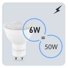 LUMILED 10x LED izzó GU10 6W = 50W 580lm 6500K Hideg fehér ÁLLÍTHATÓ 24° 36° 60°