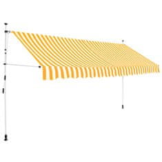 Vidaxl narancssárga-fehér csíkos kézzel feltekerhető napellenző 350 cm 43235