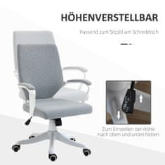 VINSETTO Irodai Szék Íróasztal Szék Billenő Funkcióval Állítható Háttámla Magasságú Vastag Párnázott Ergonomikus 360°-Ban Forgatható Kerekek Poliészter Nylon Pp 