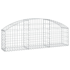 Vidaxl íves horganyzott vas gabion kosár 150x30x40/60 cm (153442)