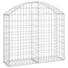 Vidaxl íves horganyzott vas gabion kosár 100x30x80/100 cm (153424)