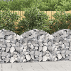 Vidaxl íves horganyzott vas gabion kosár 100x30x80/100 cm (153424)