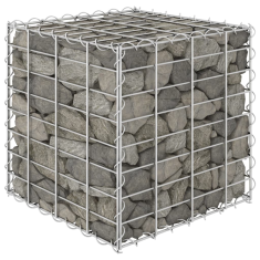 Vidaxl kocka alakú acélhuzal gabion magaságyás 40 x 40 x 40 cm (145649)