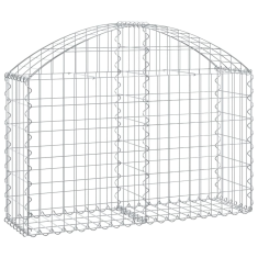 Vidaxl íves horganyzott vas gabion kosár 100x30x60/80 cm (153423)